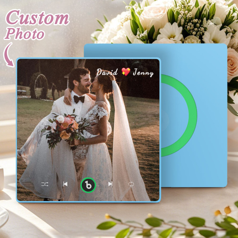 Custom Music & Photo Fridge Magnet Supports Bluetooth Connectivity Custom Music Fridge Magnet Couple Gift Singing Refrigerator Magnet Wedding Gift for Couple