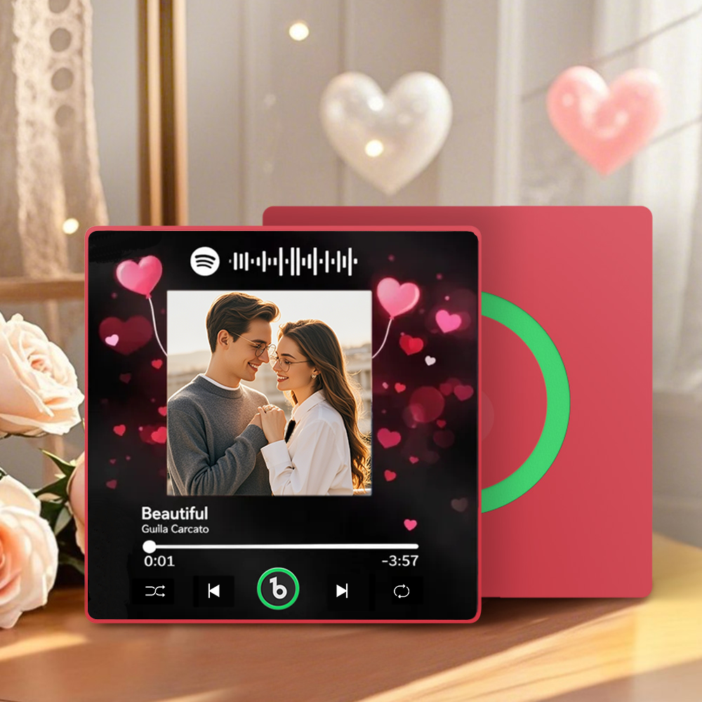 Customized Couple Photo Music Fridge Magnet Valentines Gift Personalized Refrigerator Magnets Gift For Her