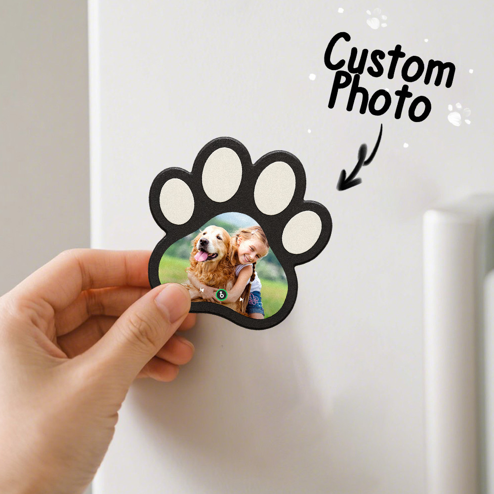 Custom Music Fridge Magnet Personalized Paw Print Song Magnets That Can Play Music Anniversary Gifts for Pet Lovers
