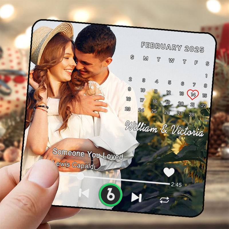 Personalized Photo Music Fridge Magnet with Custom Date Unique Gift for Couples