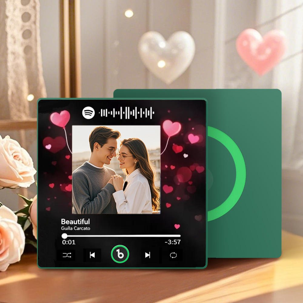 Customized Couple Photo Music Fridge Magnet Valentines Gift Personalized Refrigerator Magnets Gift For Her