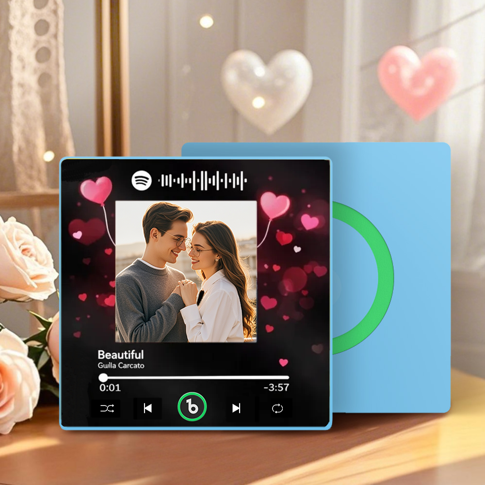 Customized Couple Photo Music Fridge Magnet Valentines Gift Personalized Refrigerator Magnets Gift For Her