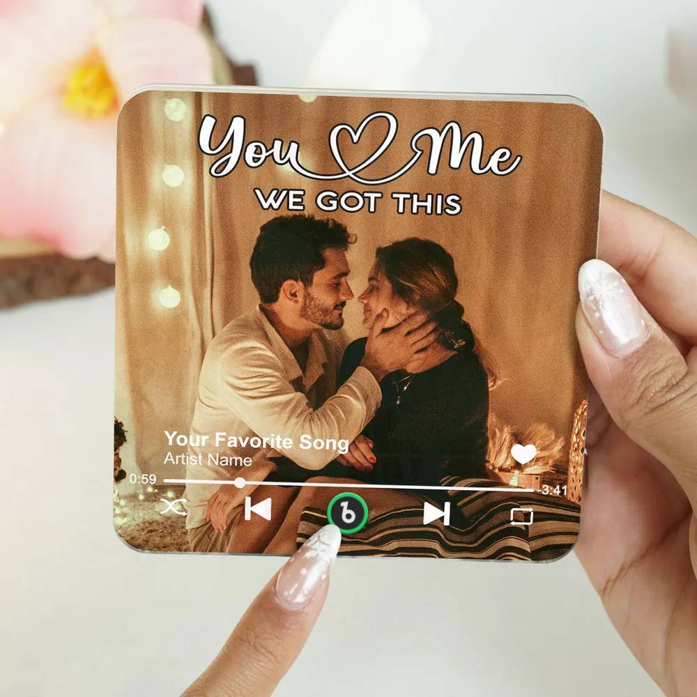 Personalized Music Fridge Magnet Couple Together Upload Photo Song Magnet Gifts for Couple