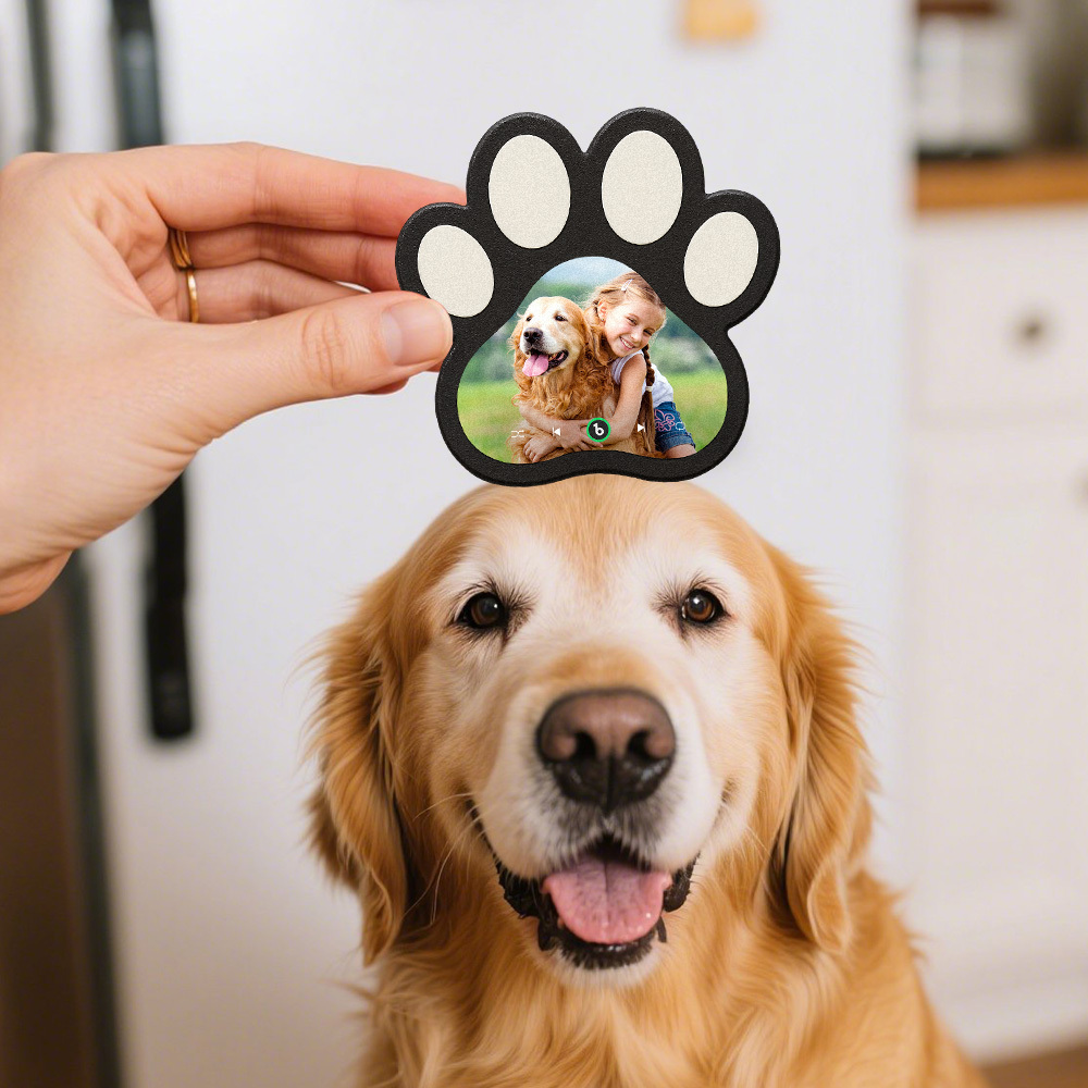Custom Music Fridge Magnet Personalized Paw Print Song Magnets That Can Play Music Anniversary Gifts for Pet Lovers