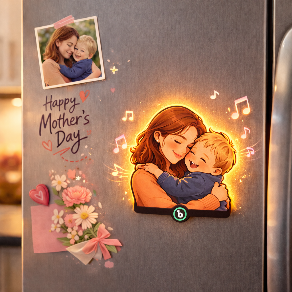 Custom Mother & Daughter Photo Fridge Magnet with Light – Personalized Family Memory Magnet Gift for Mom, Mother’s Day Keepsake Kitchen Decor A Gift That Glows with Love