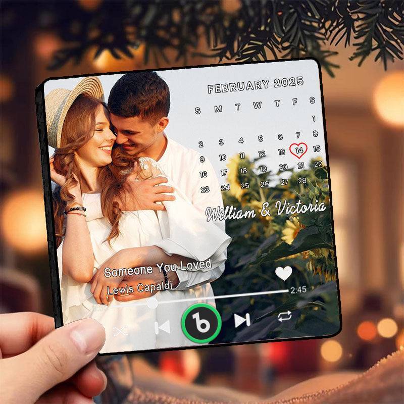 Personalized Photo Music Fridge Magnet with Custom Date Unique Gift for Couples
