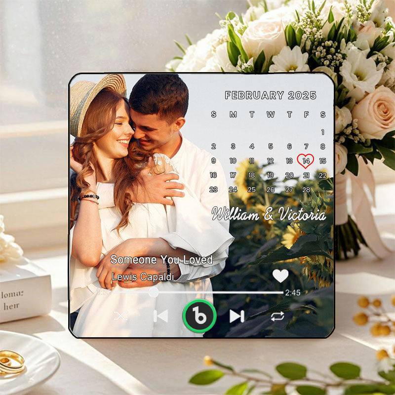 Personalized Photo Music Fridge Magnet with Custom Date Unique Gift for Couples