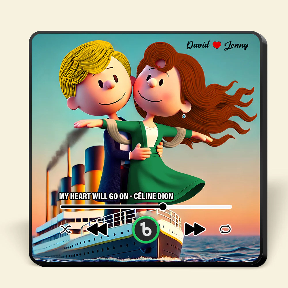 Custom Music Fridge Magnet Personalized Cartoon Characters Refrigerator Magnet Can Play Songs Gifts for Couple