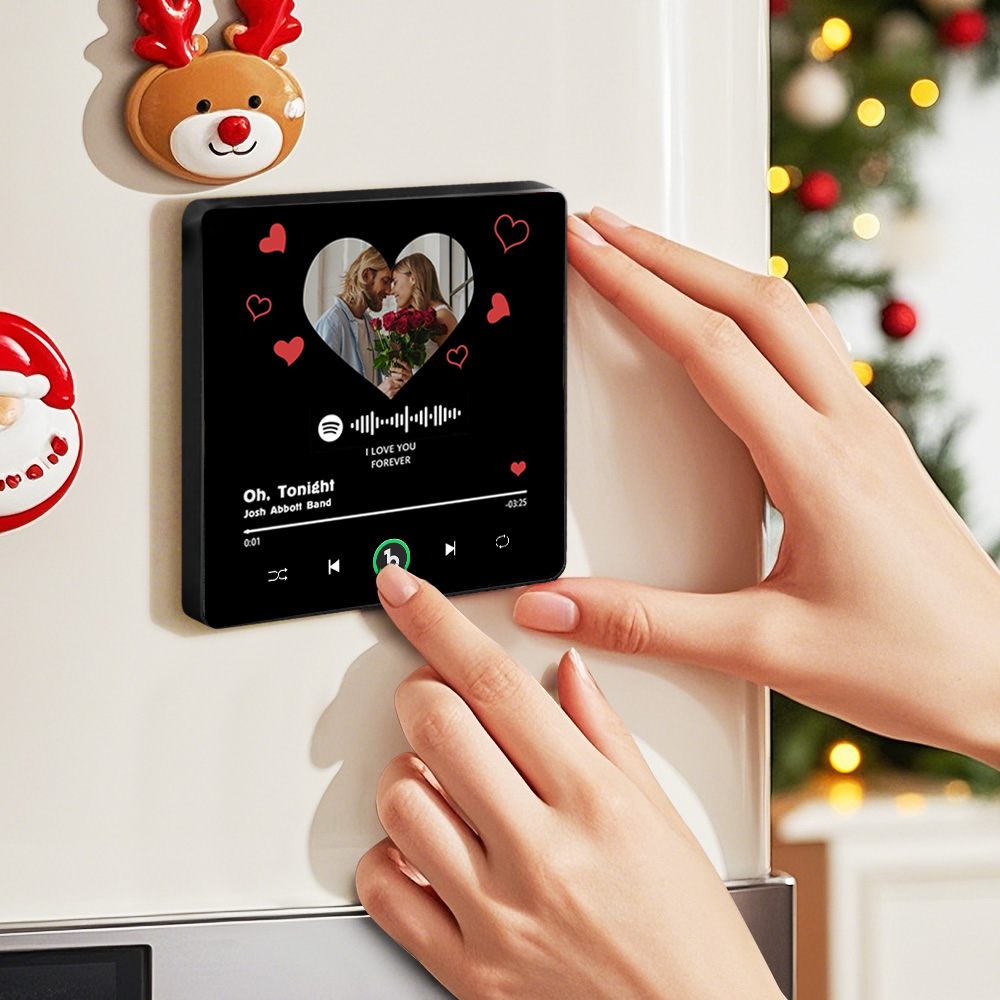 Custom Couple Commemorative Photo Music Fridge Magnet Personalized Photo Music Fridge Magnet Valentine Gift for Her Anniversary Gift for Him