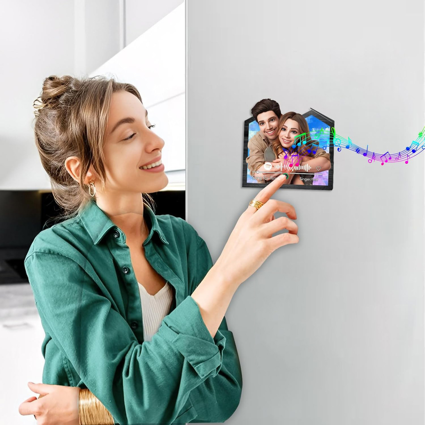 Custom Music Fridge Magnet, Music Refrigerator Magnets, Spotify Plaque Fridge Magnet That can be Customized with Photos and Musics Anime Style