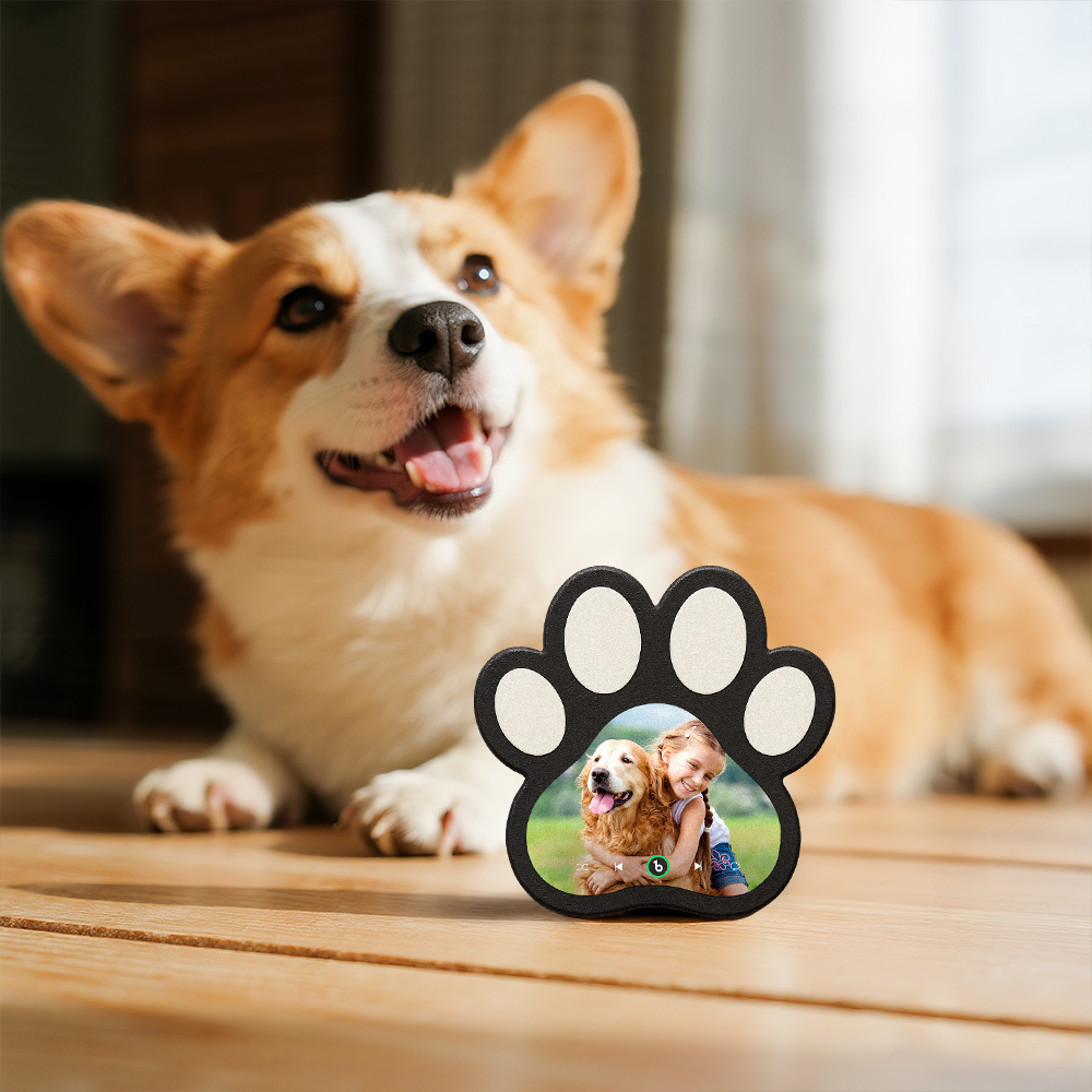 Custom Music Fridge Magnet Personalized Paw Print Song Magnets That Can Play Music Anniversary Gifts for Pet Lovers
