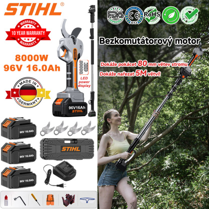 Bezkartáčové nůžky na větve STIHL 8000W s teleskopickou rukojetí