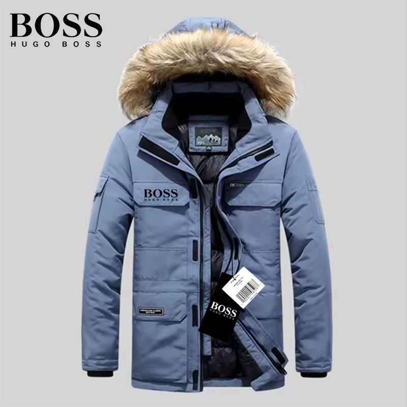 BOOS men's winter jacket, warm jacket resistant to snow and wind