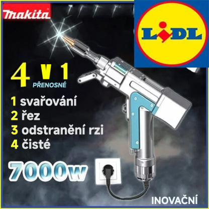 Inovativní přenosná svařovací pistole Makita 7000W 4v1 (svařování + čištění + řezání + odstraňování rzi)