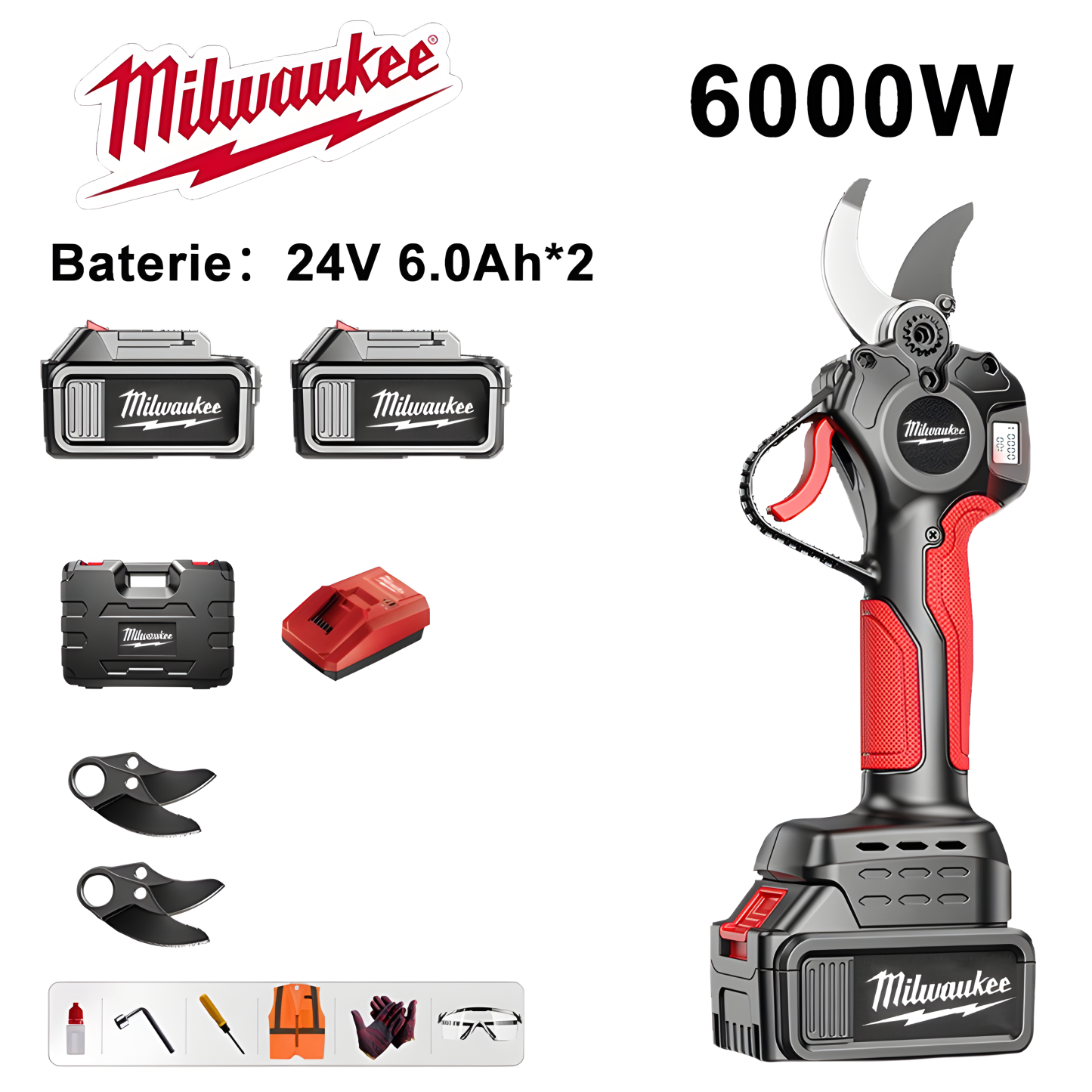 Milwaukee 15000W bezkomutátorový motor lithiová baterie teleskopické n