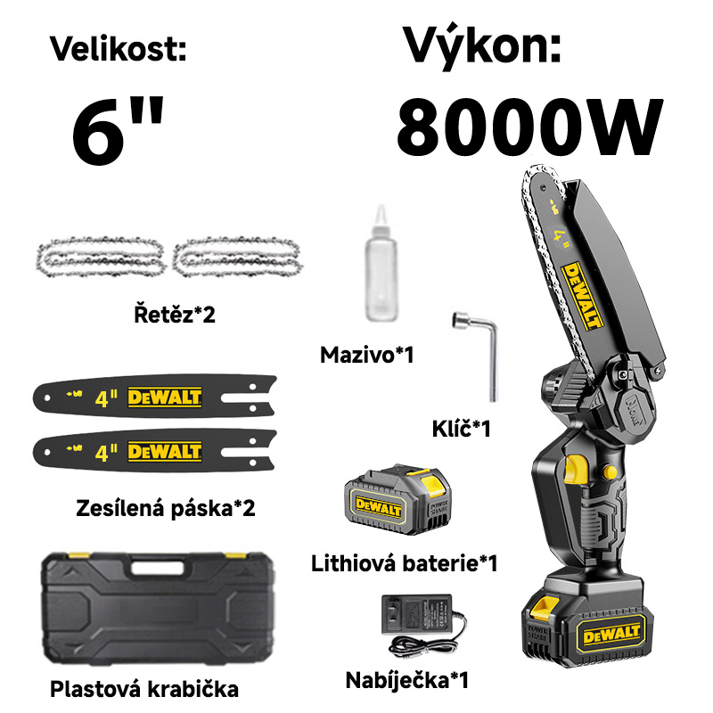 【50% sleva】 Nejnovější 8000W vysoce výkonná přenosná lithiová řetězová pila DeWalt