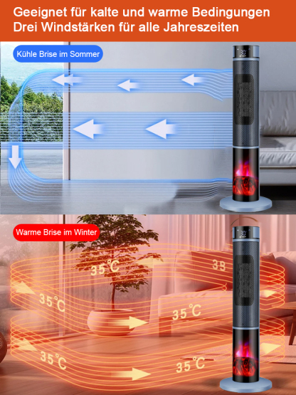 [Monatliche Stromkosten von nur 1 Euro] Dreistufig einstellbare, großflächige 3D-Flammen-Raumheizung.】50% Rabatt.Konstante Temperatur, leise, zirkulierende Heizung.