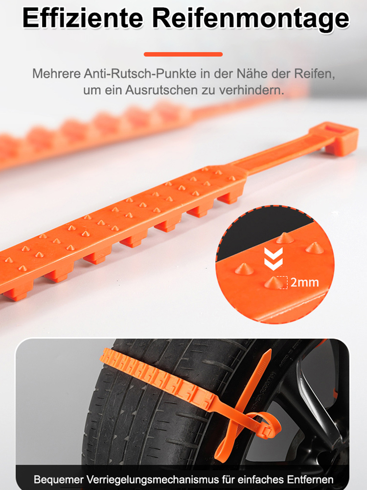 [Ab 1,20 € pro Produkt] 【Schneeketten für Autos und Motorräder, die nie verschleißen】50% Rabatt