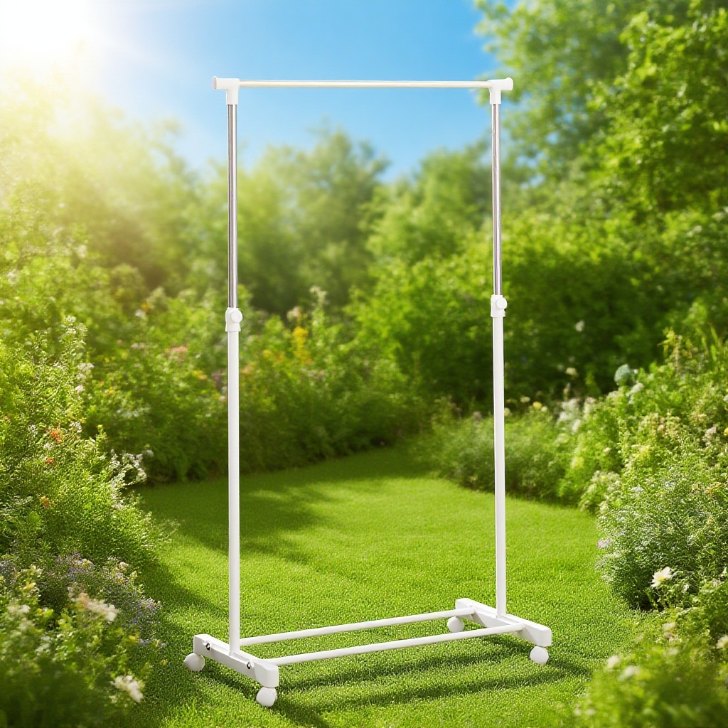 Multifunktionaler beweglicher Einzelstangen-Kleiderständer, höhenverstellbar, für Schlafzimmer