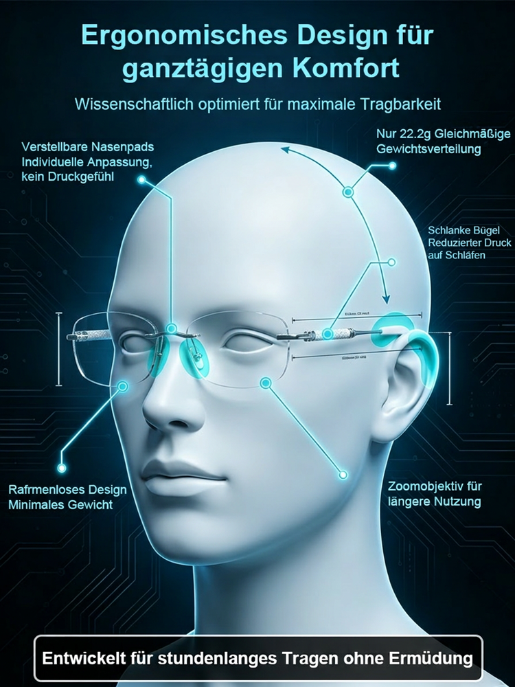 [Ohne Sehtest] Jena Optik-Technologie - „Sternenhimmel“ Smarte Gleitsichtbrille | Automatischer Fokus für Nah und Fern | Blaulichtfilter |Lichtempfindlicher Farbwechsel | Ultraleichter Titanrahmen 💎👓