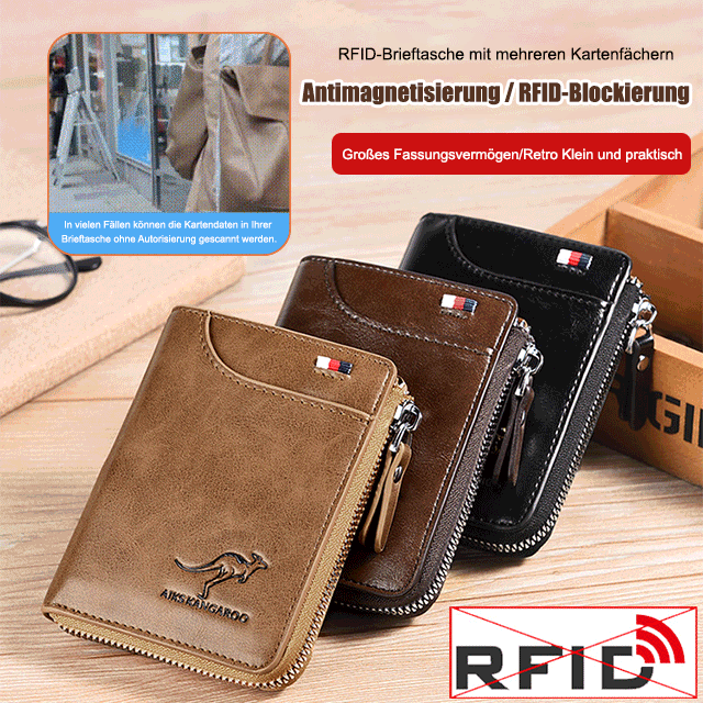 100% echtes Leder. AIKS KANGAROO 【Anti-Diebstahl-Brieftasche】80% Rabatt.Mehrere Taschen bieten hervorragende Aufbewahrungsmöglichkeiten, und das elegante Design sorgt für Benutzerfreundlichkeit!