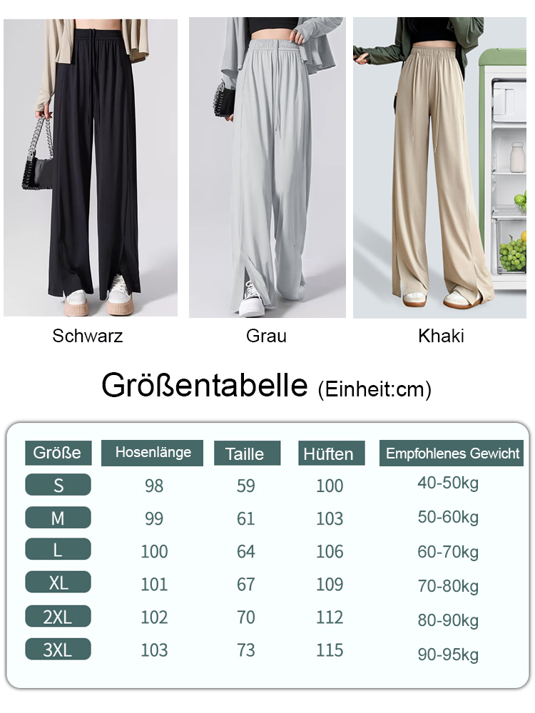 Gerade geschnittene Eisseide-Schnelltrocknende Freizeithose mit Sonnensc
