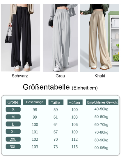 Gerade geschnittene Eisseide-Schnelltrocknende Freizeithose mit Sonnensc