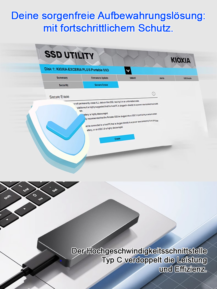 ✅🥇Tragbare Hochgeschwindigkeits-SSD：Stabile und verlustfreie Übertragung