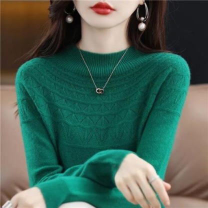 100% Kaschmir【Nahtloser halber Rollkragenpullover aus Kaschmir】50% Rabatt.Vielseitiger Strickpullover, den Sie zu allem tragen möchten!
