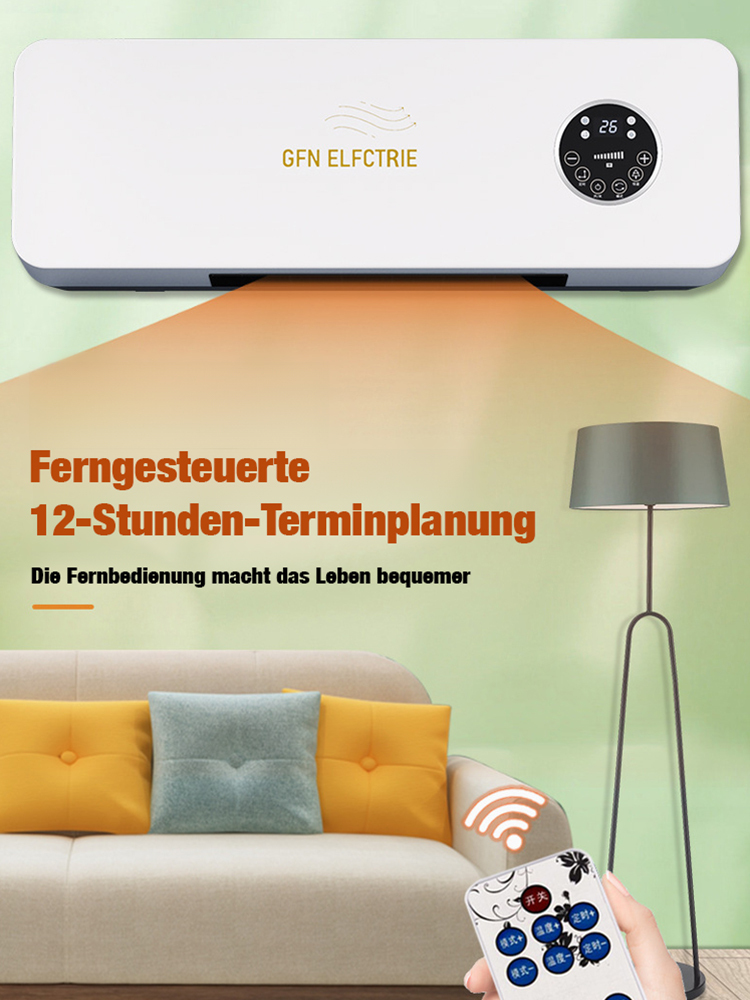 [Monatliche Stromkosten von nur 1 Euro]【Haushalt Wand montierte mobile Klimaanlage Heizung Heizung】50% Rabatt.Konstante Temperatur, leise, zirkulierende Heizung.