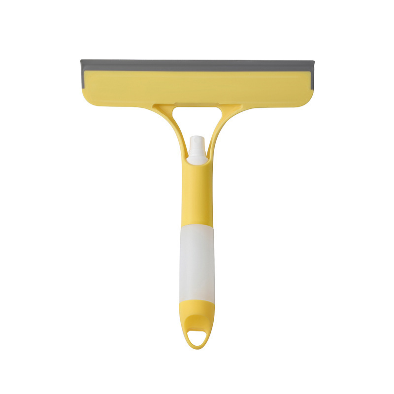 Double-sided window squeegee with built-in spray bottle