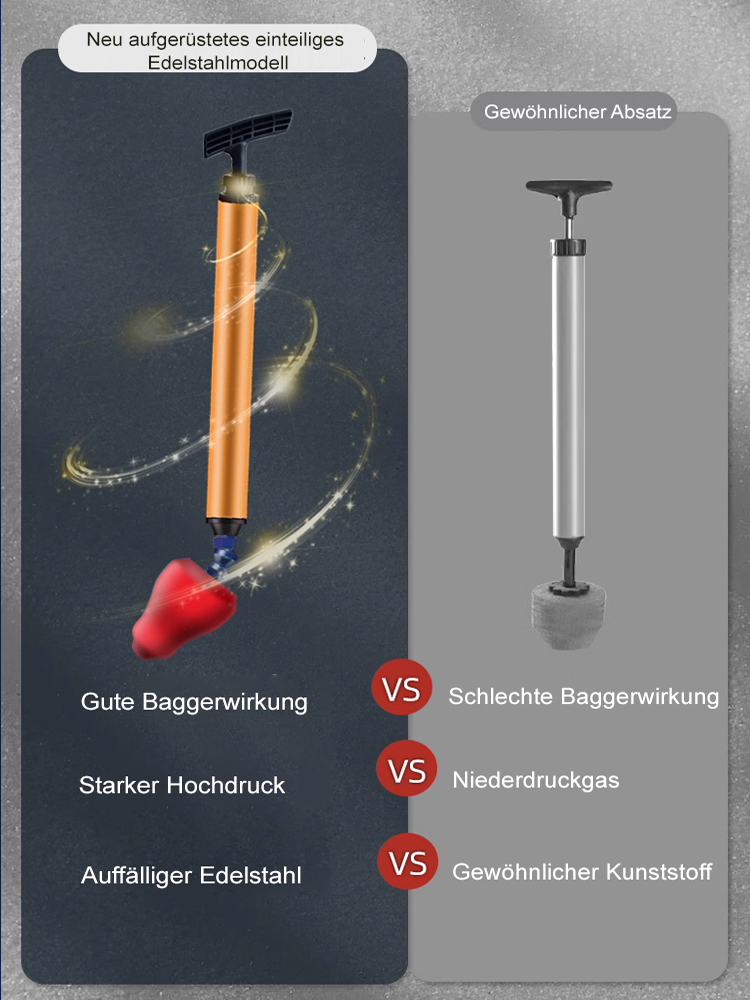 Einteiliger Toilettenbecken-Entstopfer aus Edelstahl