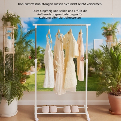 Multifunktionaler beweglicher Einzelstangen-Kleiderständer, höhenverstellbar, für Schlafzimmer