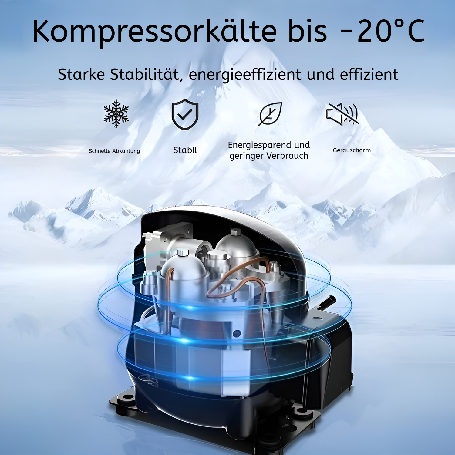 Kompressor-Kühlbox für Auto und Zuhause, 12V/24V, Gefrierschrank für LKW und PKW