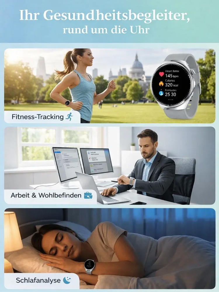 Premium Upgrade Smartwatch ✨ Bluetooth Telefonie✨ NFC Funktion ✨ Universal Kompatibel ⌚💳