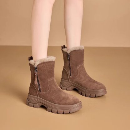 【Kaninchenfell-Doppelreißverschluss-Schneestiefel】50% Rabatt.