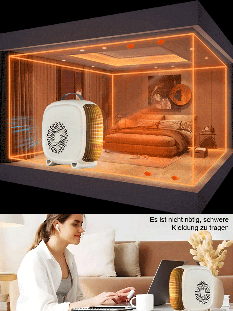 Monatliche Stromkosten von nur 1 Euro【Tragbarer Heizlüfter】50% Rabatt.Konstante Temperatur, leise, zirkulierende Heizung.