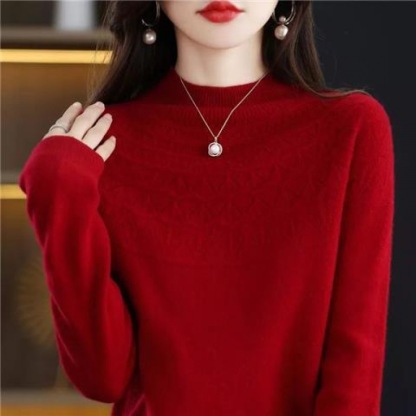 100% Kaschmir【Nahtloser halber Rollkragenpullover aus Kaschmir】50% Rabatt.Vielseitiger Strickpullover, den Sie zu allem tragen möchten!
