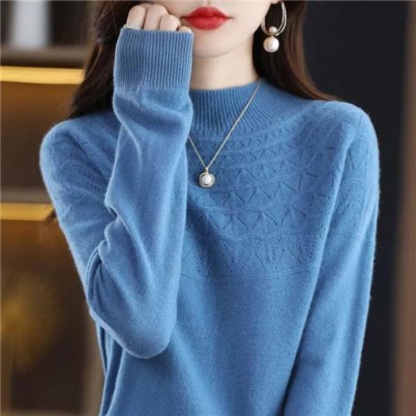 100% Kaschmir【Nahtloser halber Rollkragenpullover aus Kaschmir】50% Rabatt.Vielseitiger Strickpullover, den Sie zu allem tragen möchten!