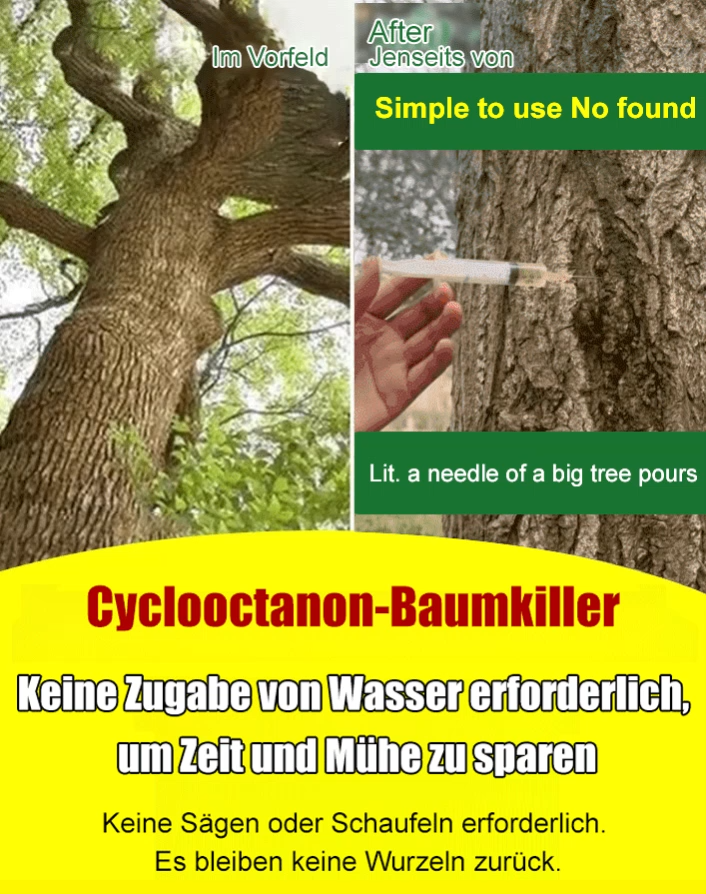 Hexazinon Profi Baum- und Wurzelvernichter ✨ Direkte Stamm-Injektion ohne Sägen ✨ Regenfest und Präzise 🌳