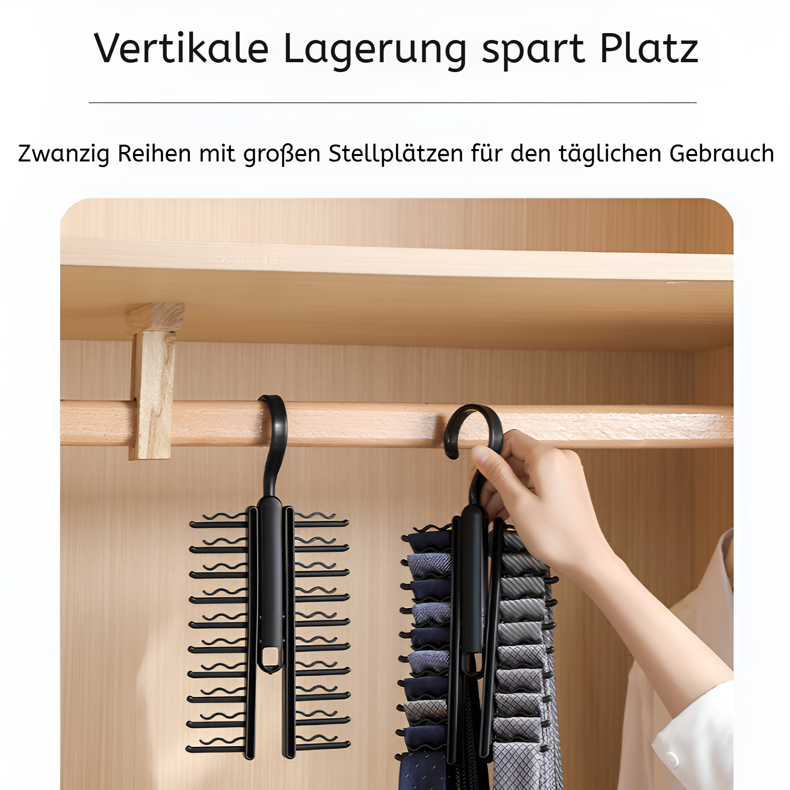 Multifunktionaler Aufhänger für Krawatten, Gürtel und Schals, 20-fach Haken