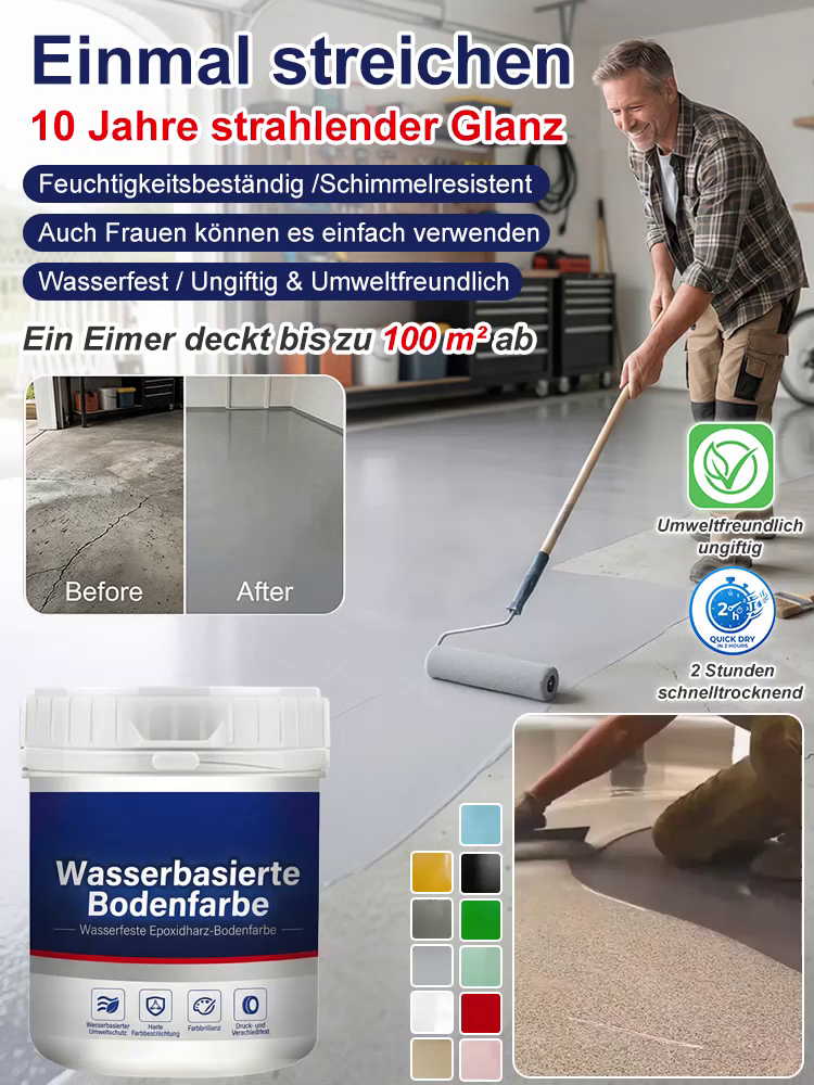 Premium Epoxidharz Bodenbeschichtung ✨2h Schnelltrocknend ✨ Bis zu 100m² Reichweite ✨ Fliesenoptik⏳💎