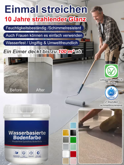 Premium Epoxidharz Bodenbeschichtung ✨2h Schnelltrocknend ✨ Bis zu 100m² Reichweite ✨ Fliesenoptik⏳💎