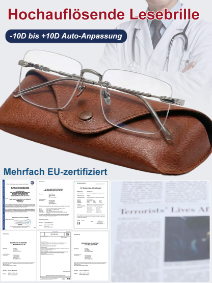 [Kein Sehtest nötig] Jena Optik-Technologie - Smarte Autofokus-Brille | Nah- und Fernsicht | Auto-Fokus -10D bis +10D | Blaulicht- und UV-Schutz 👓