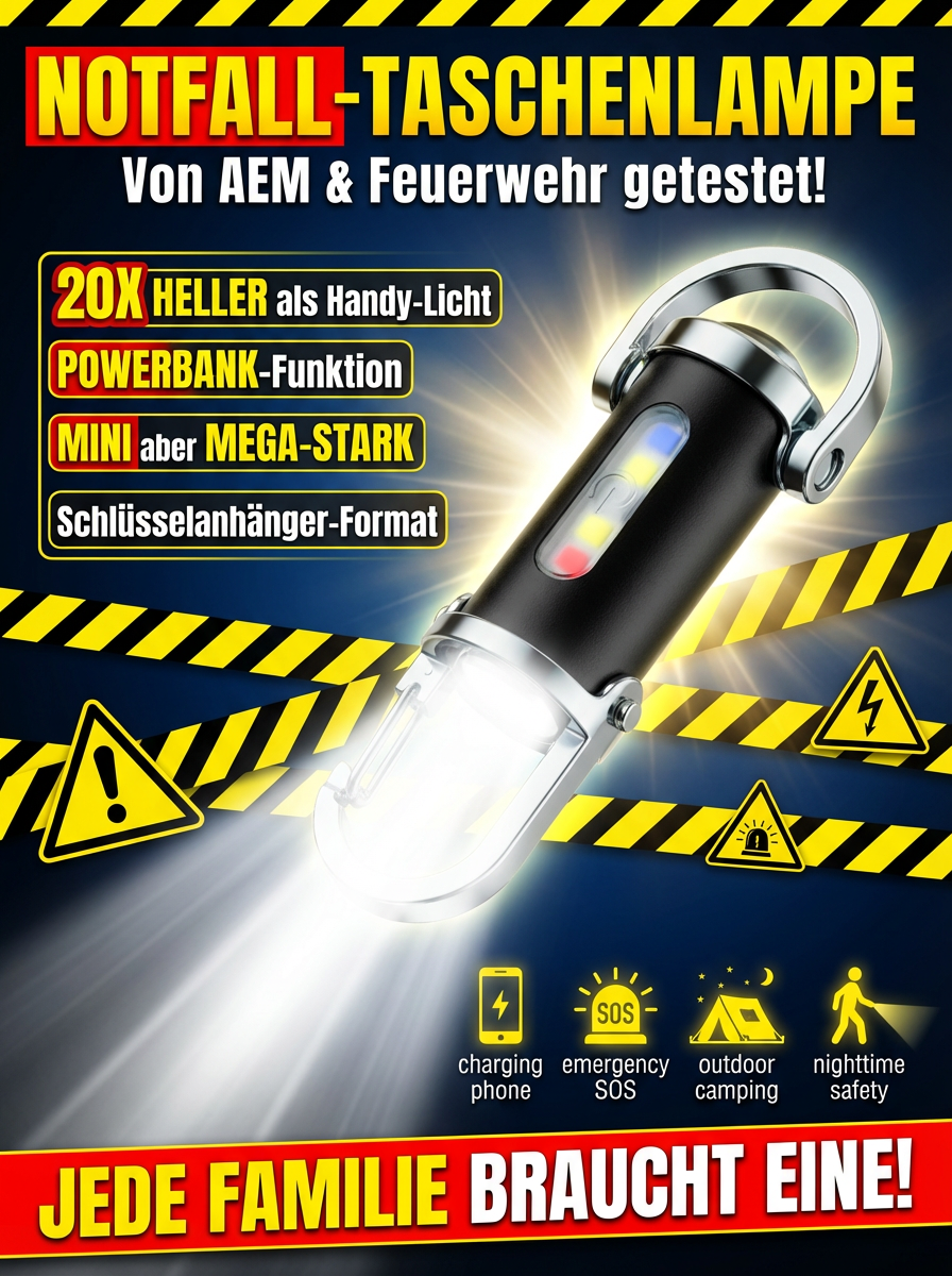[Werksverkauf] Unzerstörbare Profi-Mini-Taschenlampe: 1000 Lumen & Powerbank ✨ 20m Sturzfest ✅