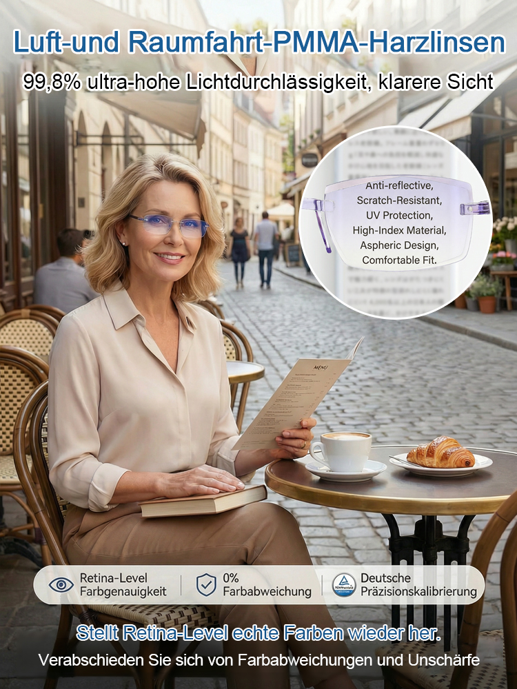 【Münchner Optik-Innovation】Smart-Fokus Brille | Ohne Rezept (-7 bis +7) | Kristallklare Sicht | 99,9% Blaulichtfilter✨Das zweite Paar kostet nur 7 Euro!