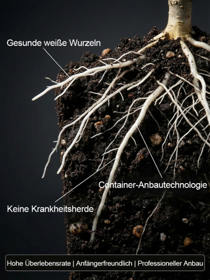 2-jährige Jungpflanze(Winterhart bis -15°C)：Ganzjährige Ernte | 120+ Früchte |100% Anwuchsgarantie！