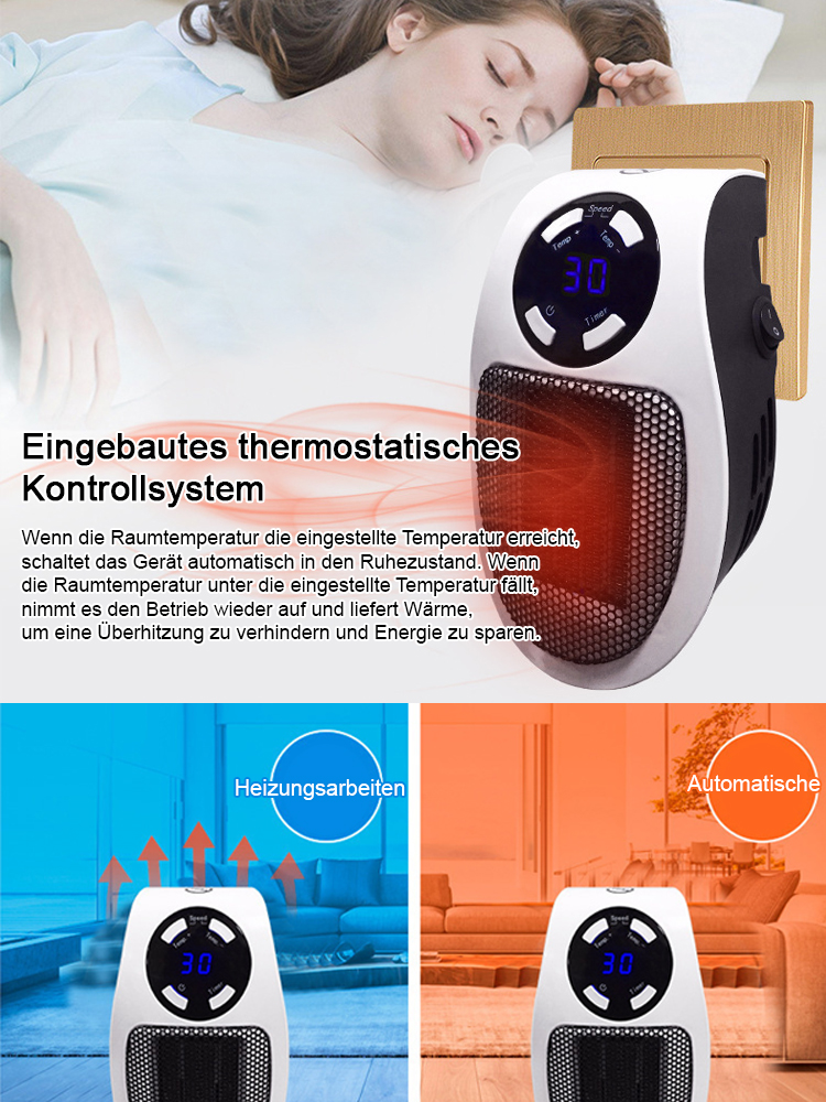 Monatliche Stromkosten von nur 1 Euro【Energiesparender Schnellheiz-Elektro-Heizlüfter】50% Rabatt.Konstante Temperatur, leise, zirkulierende Heizung.