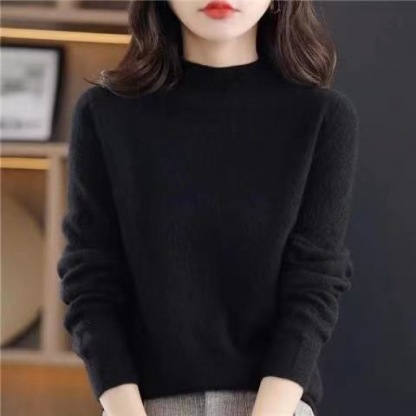 100% Kaschmir【Nahtloser halber Rollkragenpullover aus Kaschmir】50% Rabatt.Vielseitiger Strickpullover, den Sie zu allem tragen möchten!