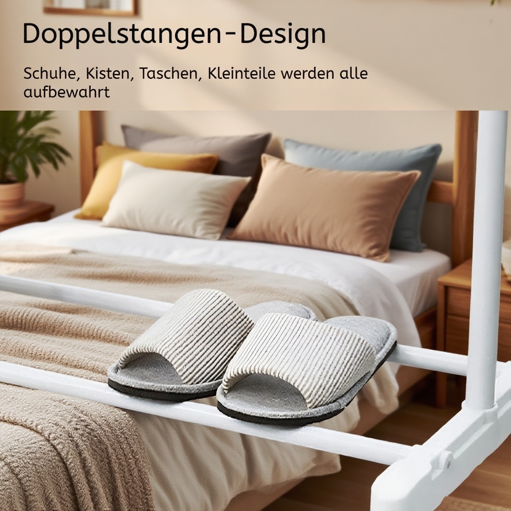 Multifunktionaler beweglicher Einzelstangen-Kleiderständer, höhenverstellbar, für Schlafzimmer